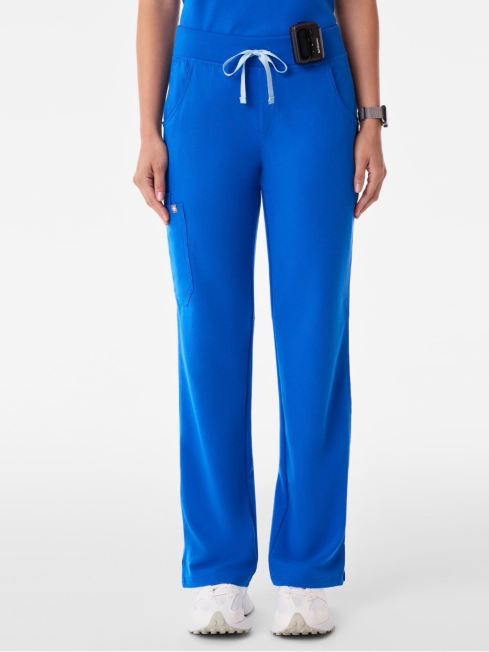 Figs Women's Royal Blue Drawstring Wide-Leg Track Pants